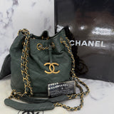 Rare Chanel Gabrielle Bucket Bag in Green