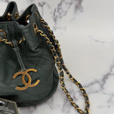 Rare Chanel Gabrielle Bucket Bag in Green