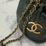 Rare Chanel Gabrielle Bucket Bag in Green