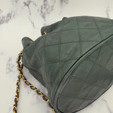 Rare Chanel Gabrielle Bucket Bag in Green