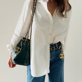 Rare Chanel Gabrielle Bucket Bag in Green