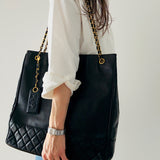 Chanel Maxi Tote with Leather Charm