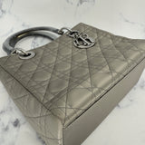 Rare Dior Medium Lady Dior in Pearl Grey