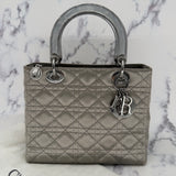 Rare Dior Medium Lady Dior in Pearl Grey