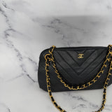 Chanel Double Chain Chevron Kisslock Bag