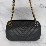 Chanel Double Chain Chevron Kisslock Bag