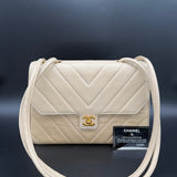 Chanel Chevron Turnlock Shoulder Bag