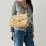 Chanel Chevron Turnlock Shoulder Bag