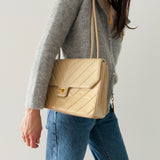Chanel Chevron Turnlock Shoulder Bag