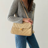 Chanel Chevron Turnlock Shoulder Bag