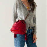 Chanel Matelasse Bucket Bag in Red