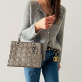 Rare Dior Medium Lady Dior in Pearl Grey
