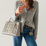 Rare Dior Medium Lady Dior in Pearl Grey