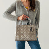 Rare Dior Medium Lady Dior in Pearl Grey