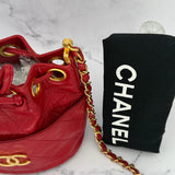 Rare Chanel Mini Gabrielle Bucket Bag in Red