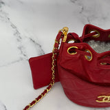 Rare Chanel Mini Gabrielle Bucket Bag in Red