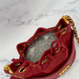 Rare Chanel Mini Gabrielle Bucket Bag in Red