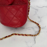 Rare Chanel Mini Gabrielle Bucket Bag in Red