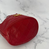 Rare Chanel Mini Gabrielle Bucket Bag in Red