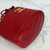 Rare Chanel Mini Gabrielle Bucket Bag in Red