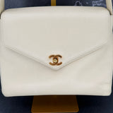 Rare Chanel Kelly Bag in Cream Caviar Leather