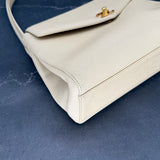 Rare Chanel Kelly Bag in Cream Caviar Leather