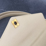 Rare Chanel Kelly Bag in Cream Caviar Leather