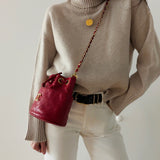 Rare Chanel Mini Gabrielle Bucket Bag in Red