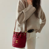 Rare Chanel Mini Gabrielle Bucket Bag in Red