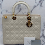 Dior Large Lady Dior in Cream Color