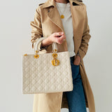 Dior Large Lady Dior in Cream Color