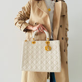 Dior Large Lady Dior in Cream Color