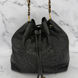 Chanel Triple Coco Caviar Drawstring Bag