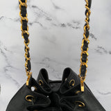 Chanel Triple Coco Caviar Drawstring Bag