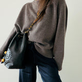 Chanel Triple Coco Caviar Drawstring Bag