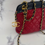 Chanel CC  Matelasse Shoulder Bag in Red and Navy