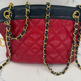 Chanel CC  Matelasse Shoulder Bag in Red and Navy