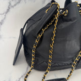 Rare Chanel Gabrielle Bucket Bag in Navy