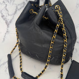Rare Chanel Gabrielle Bucket Bag in Navy
