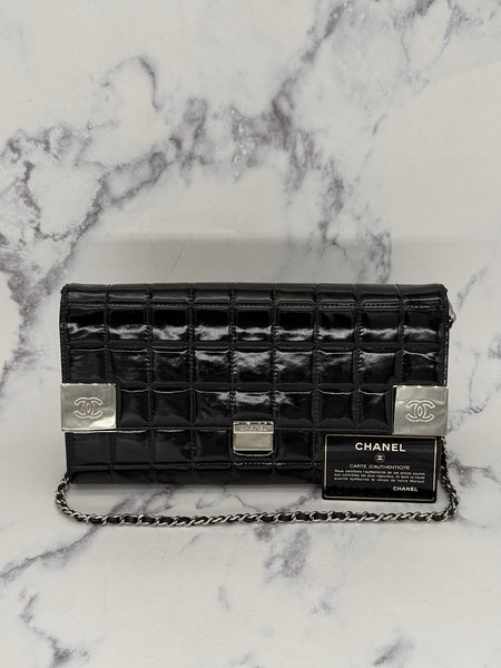 Chanel Patent Choco Bar with Dual Logo