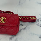 Chanel Matelasse Belt Bag in Red