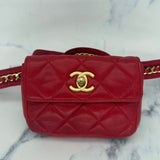 Chanel Matelasse Belt Bag in Red
