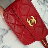 Chanel Matelasse Belt Bag in Red