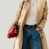 Chanel CC  Matelasse Shoulder Bag in Red and Navy
