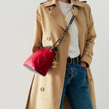Chanel CC  Matelasse Shoulder Bag in Red and Navy
