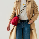 Chanel CC  Matelasse Shoulder Bag in Red and Navy