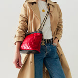Chanel CC  Matelasse Shoulder Bag in Red and Navy