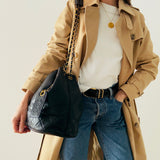 Rare Chanel Gabrielle Bucket Bag in Navy