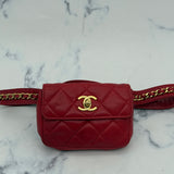 Chanel Matelasse Belt Bag in Red