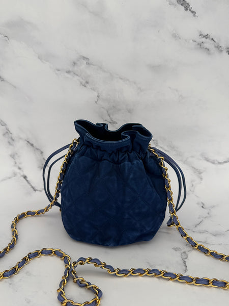 Rare Chanel Coco Mark Mini Drawstring Bag